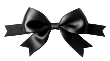 Black bow tie on transparent background
