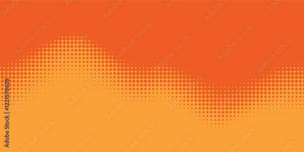 Aufkleber dots halftone orange color pattern gradient texture with technology digital background. dots pop art