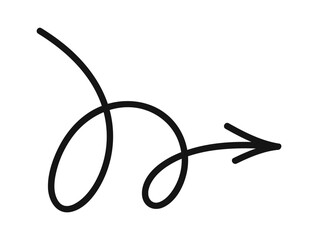 Handwritten black arrow scribble pointer