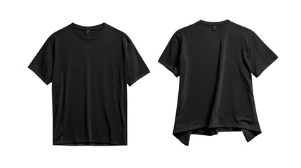 Black T-shirt mockup on transparent background
