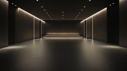 Stunning Blue Fairy Lights Illuminate an Empty Room Creating a Serene Atmosphere Perfect for Events or Gatherings in a Quiet Space