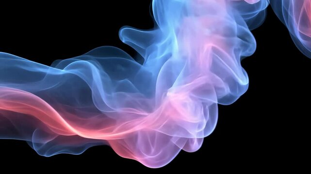 Colorful smoke swirls create an abstract pattern against a dark background showcasing dynamic movement and fluidity