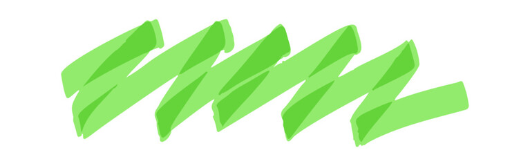 Green zigzag hatches highlight effect