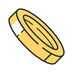 Golden coin Patrick day symbol