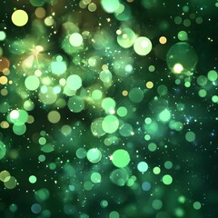 Fototapeta premium Day fresh eve year`s St. next glowing future Patrick's sparkler green year party confetti new background bokeh lights