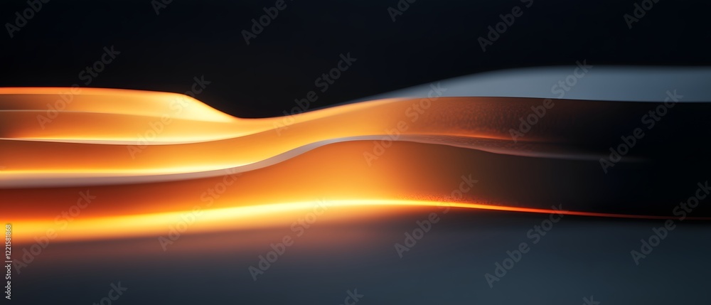 Poster a captivating abstract image featuring smooth flowing lines and warm glowing tones, ideal for backgr