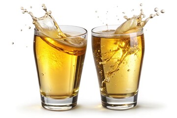 premium illustration of two glasses of cider