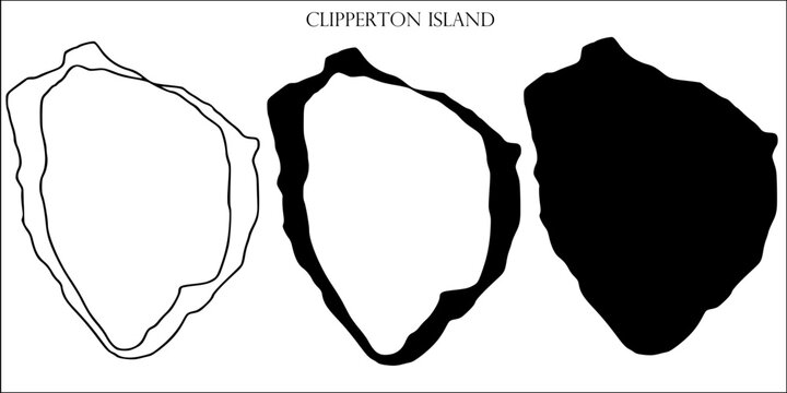 Clipperton Island Blank Map, Clipperton Island Map Outline Vector Images