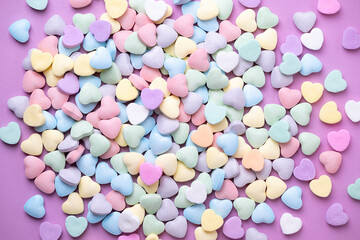 Pastel candy conversation hearts Valentine's Day background