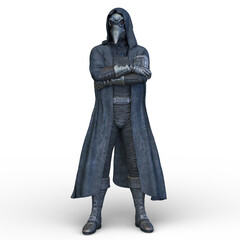 カラスマスクの男性　3DCGレンダリング
