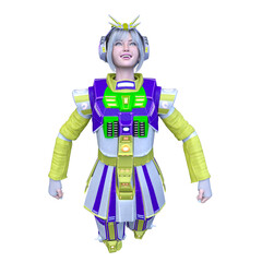 サイバーウーマン　3DCGレンダリング