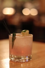 Colorful cocktail on the table at a restaurant in southern, Minnesota