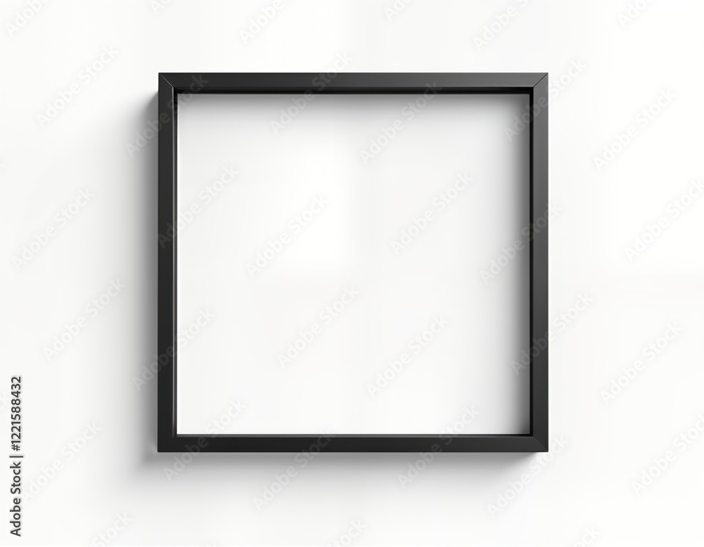 Poster blank black picture frame with realistic shadow effect isolated on transparent background. modern de