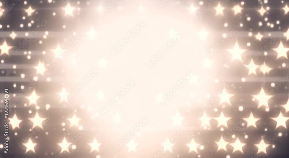 Poster blinking stars line 2d objects animation shimmering lights decor pattern flat color cartoon video al
