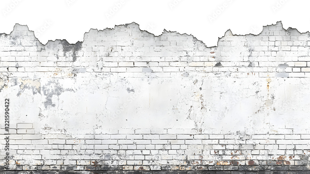 Poster white brick wall texture with repeated pattern and uniform color for background or design use