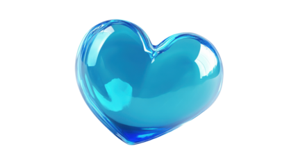 Blue Heart on transparent background