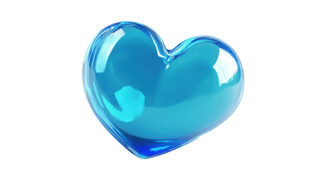 Blue Heart on transparent background