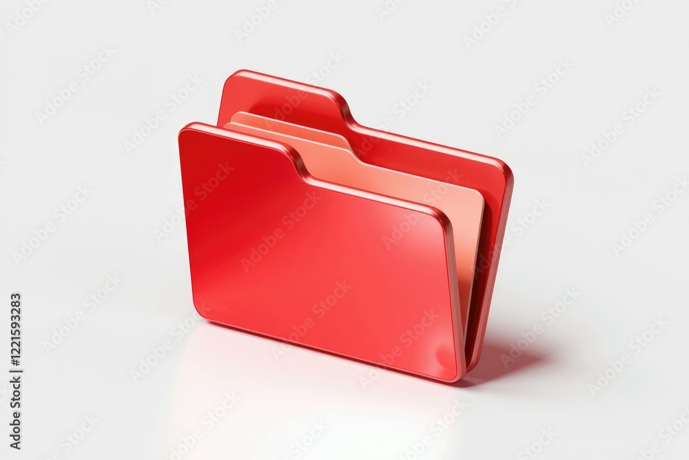 Poster a 3d rendering of a red folder icon, symbolizing digital storage and organization.