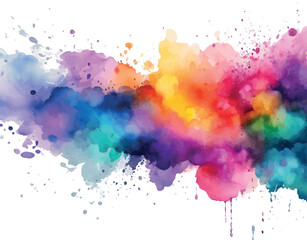 Obraz premium Vector rainbow watercolor background, hand painted on paper, banner, postcard, invitation