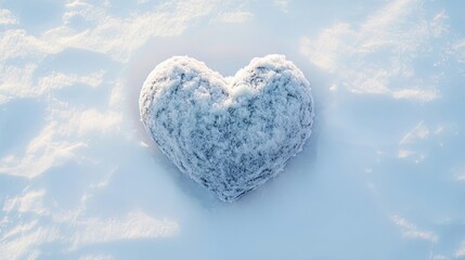 Fototapeta premium Heart on a white snow background.