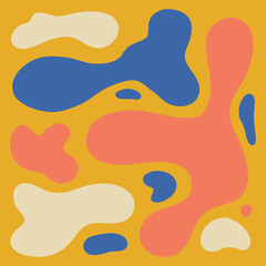 Abstract liquid forms on a yellow background