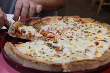 Slice of pizza at a restaurant in northern Minnesota