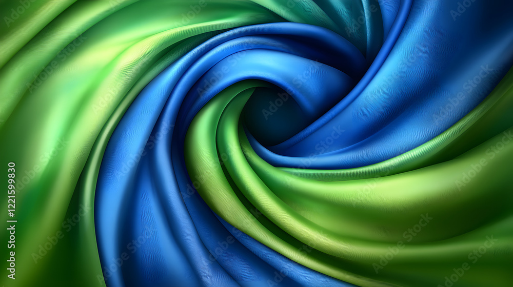 Aufkleber blue and green swirl abstract background with fluid motion and gradient design
