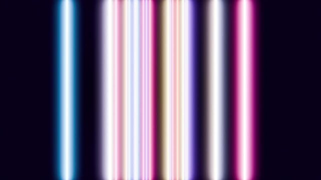 A vibrant video of colorful neon lights, creating a dynamic energetic atmosphere