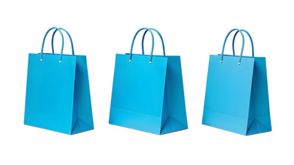 Light blue shopping bag isolated on white, different sides,blue,isolated,design