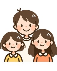 family icon with black lines on a white background