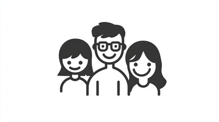 Obraz premium family icon with black lines on a white background