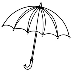 black umbrella isolated on white