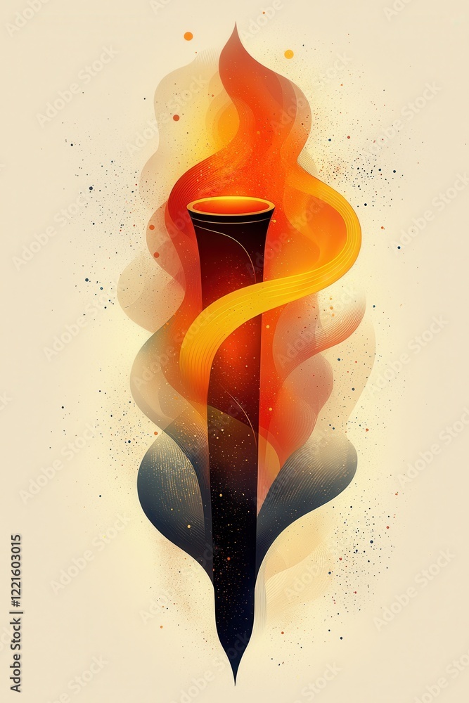 Poster colorful abstract logo with dynamic gradient design elements