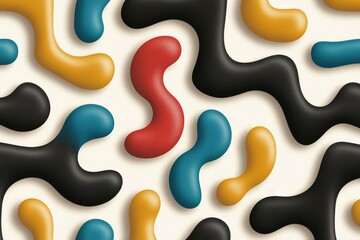 Colorful abstract painting of squiggles and lines