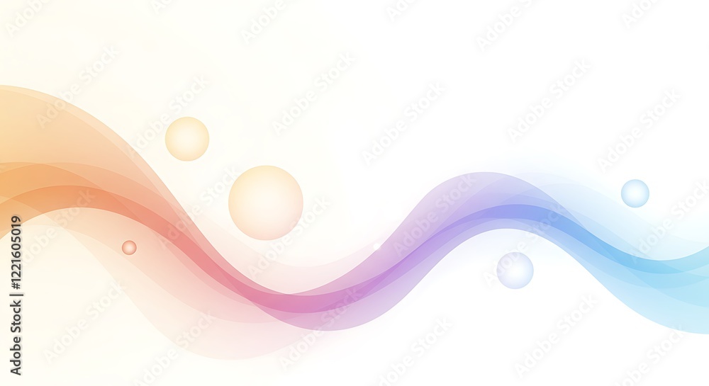 Aufkleber abstract pastel waves. smooth gradient lines and circles. soft colors. design.