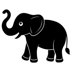 elephant, animal, cartoon, illustration, vector, mammal, baby, safari, zoo, wild, fun, cute, wildlife, art, nature, funny, drawing, animals, isolated, big, character, happy, clipart, cheerful, gray