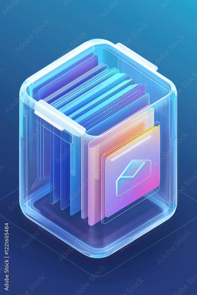Aufkleber digital app icon featuring documents with vibrant modern gradient design
