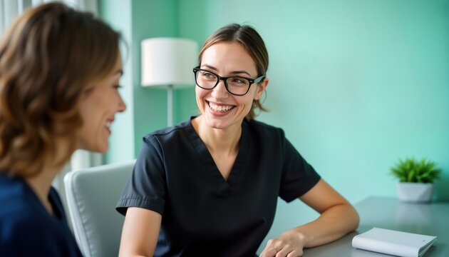 Occupational therapist collaborates with patient to customize exercise plan. Focus on individual needs, recovery goals. Therapist, patient interact positively in rehabilitation setting. Image shows