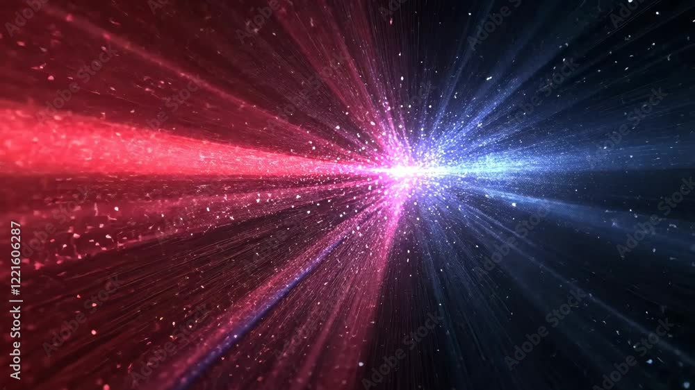 Aufkleber vibrant light beams radiate in contrasting colors creating a dynamic cosmic effect in a digital artw