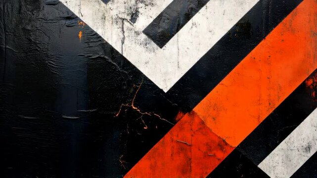 Black and white striped orange and white background with a black and white stripe. The stripes are very thin and the background is very dark