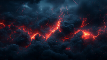 Fototapeta premium Fiery Abstract Background with Dark Smoke and Glowing Embers