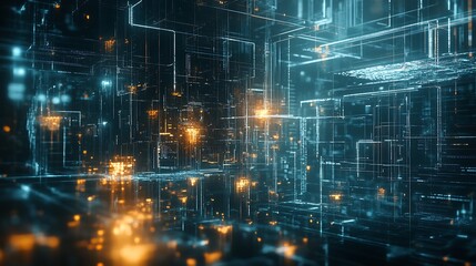Abstract artificial intelligence wallpaper with modern futuristic design