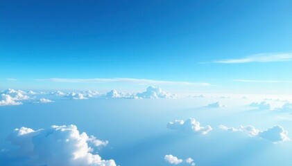 High-altitude blue sky with wispy horizontal clouds giving a sense of vastness, sky, open