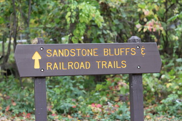 Autumn landscape with trees and lake near Interstate State Park in Taylors Falls, Minnesota. 