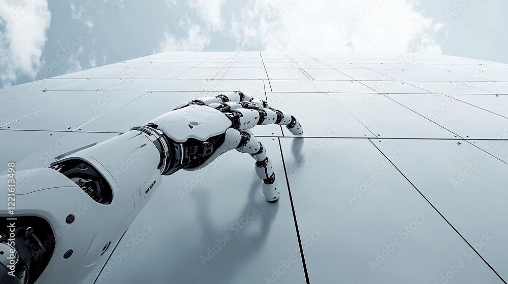 Poster robotic hand reaching for the future: a glimpse into advanced automation technology
