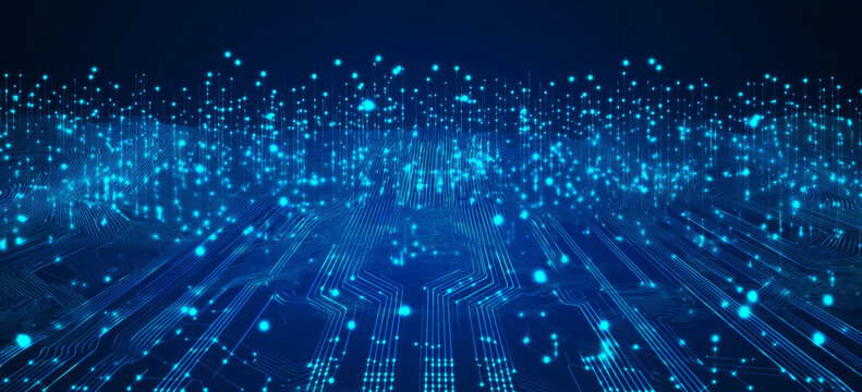 Digital technology background. Digital data dots bllue pattern pixel background 
