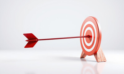 red target with arrow hitting center, symbolizing focus and achievement. design is simple yet impactful, perfect for conveying goals and success