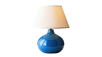 Blue desk lamp on transparent background