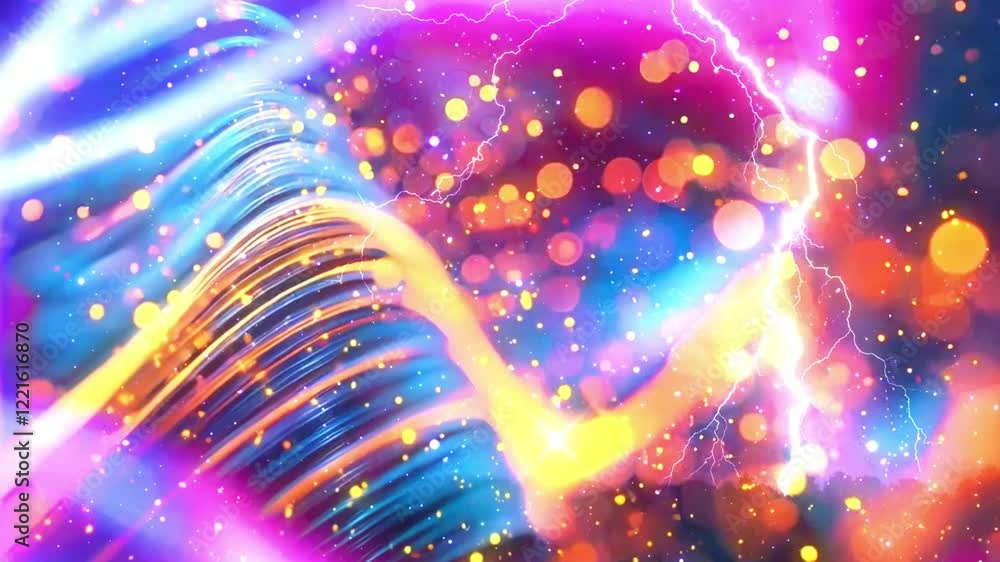 Poster 3d rendering dynamic light abstract tones animation