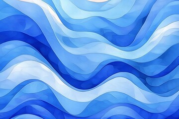 Blue abstract color background in watercolor ocean waves